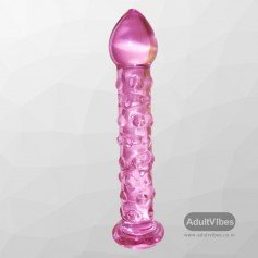 Dotted Purple Glass Dildo GD-006